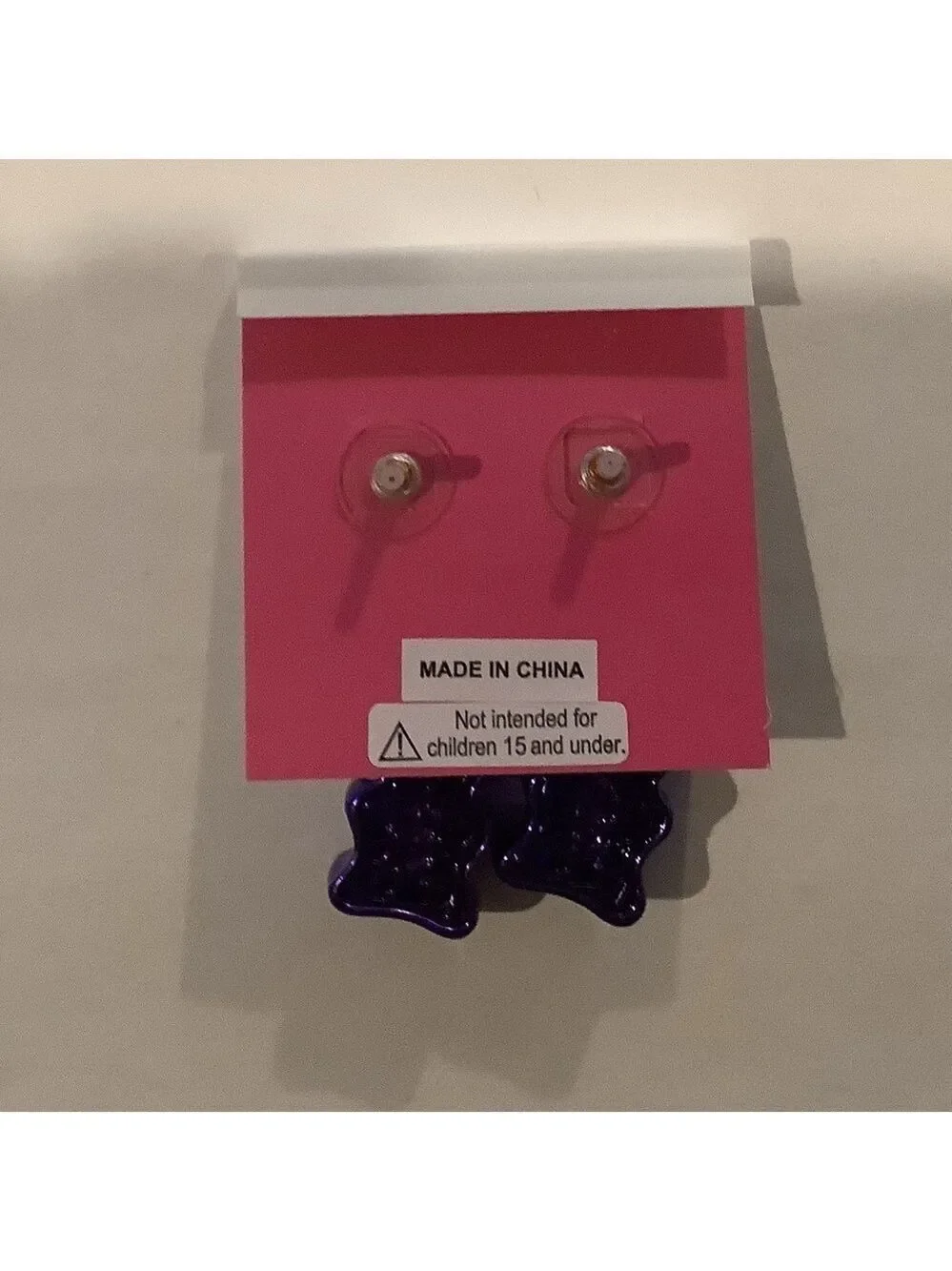 Betsey Johnson Sugar Rush Purple Bear Earrings New